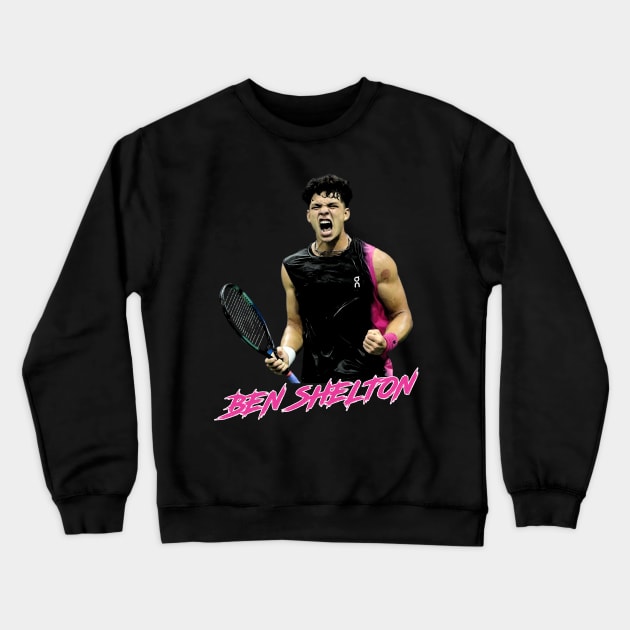Ben Shelton Celebration Tennis Player Crewneck Sweatshirt by Zimmermanr Liame